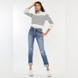 KanCan Emmett High Rise Skinny‎ Straight Leg Jeans. Distressed. Women size 11/29